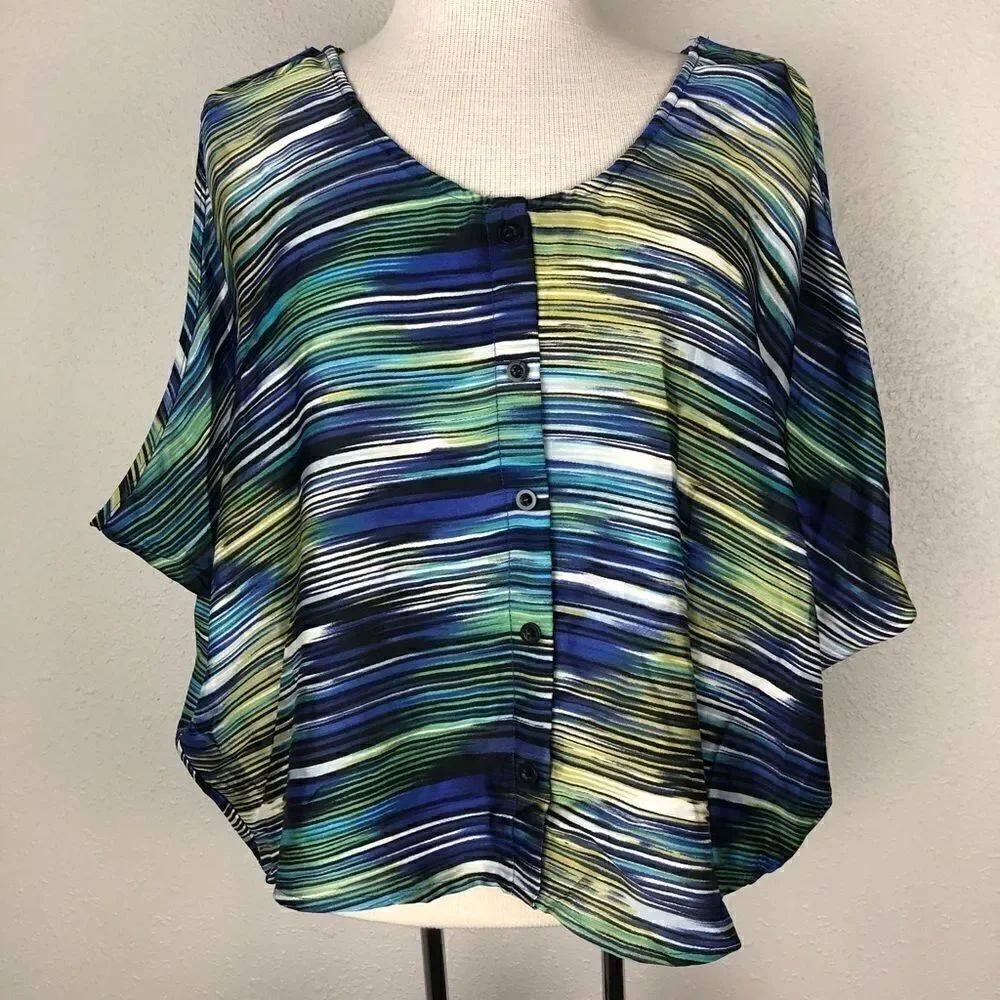 NWT Adiva Button Down Top Size Petite Large